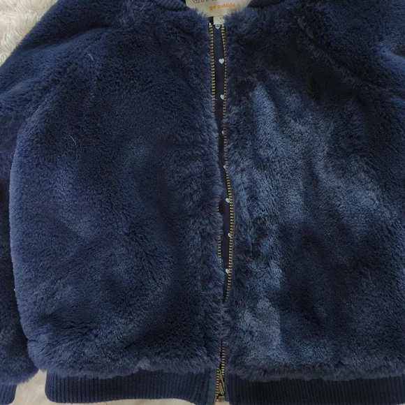 GYMBOREE | Faux Fur Navy Jacket - Picture 8 of 12